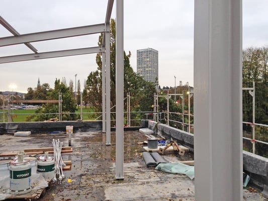 Hopf und Wirth Architekten ETH HTL SIA  Winterthur, Erweiterung Turnhallen Berufsbildungsschule Winterthur, Stahlbau