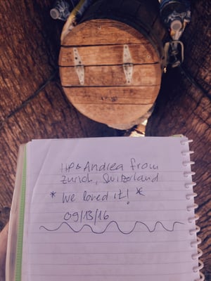 ...und ein Gästebuch in dem wir uns noch schnell eingetragen haben.