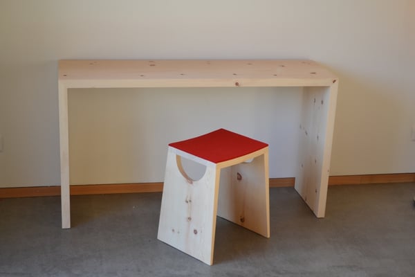 Schreibtisch Arve, Hocker Arve