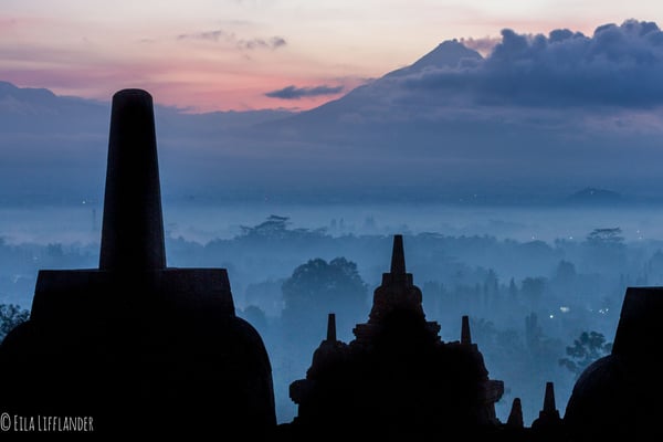 Borobudur Temple and Mount Bromo