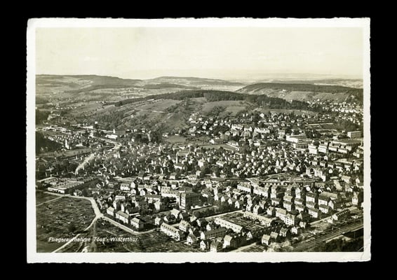 Flugaufnahme vor 1940,    Töss von Südosten
