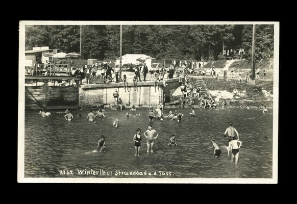 Fotografie vor 1929,   "Strandbad" an der Töss - beim Weg zum Reitplatz