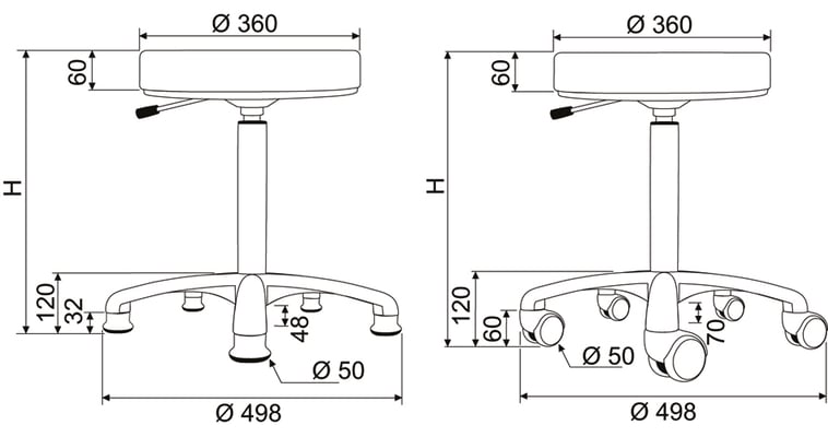 Schémas sièges et tabopurets Promotal®