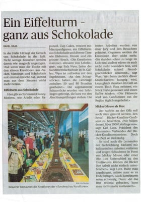 Eifelturm hergestellt von Seraina Wüst Lernende Konditor-Confiseur 2014