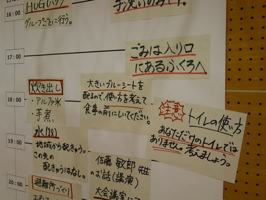 タイムスケジュール表には、共有すべき情報が次々に追加されていきます。