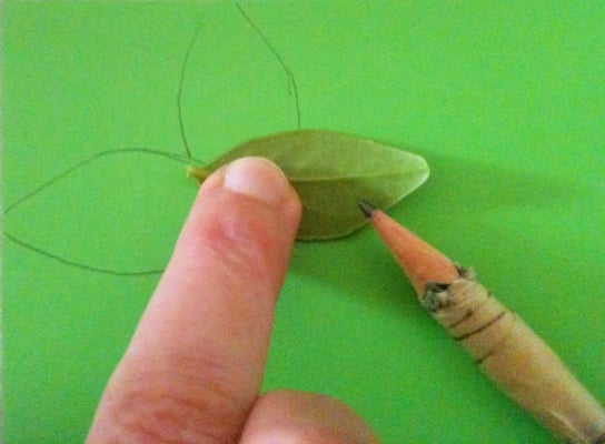 Blätter als Vorlage fürs Erdbeerblatt