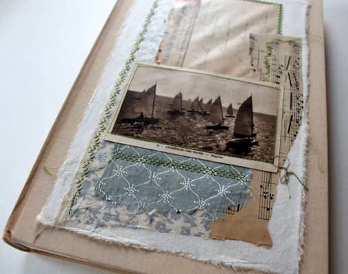 Fotoalbum mit Collage, ALbum , Einsteckalbum,Frankreich Collage Meer,Schiffe Album Fotoalbum Boote