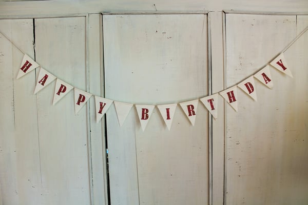Happy Birthday Girlande Wimpelkette, Papiergirlande, 