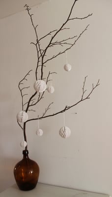 Wabenballset/ Papierball Weihnachtsdeko, Winterdeko, Winterdekoration Papier, Papierbälle, weiß , weiße Schneebälle Papier