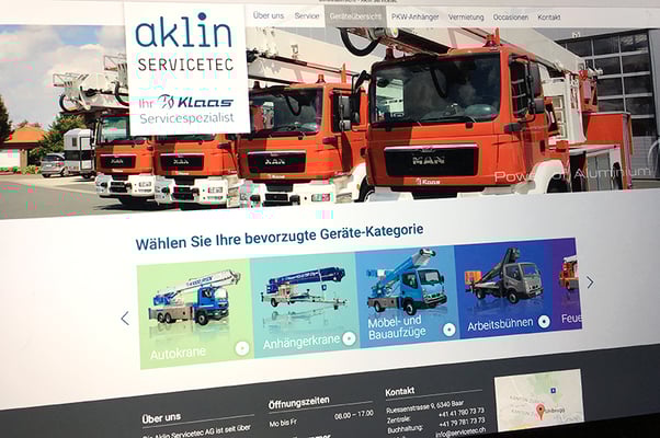 Aklin Servicetec – Redesign Visual Identity inkl. Broschüren und Webseite