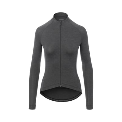 Giro-new-road-ls-jersey-womens-road-apparel-charcoal-heather-ghosted-front