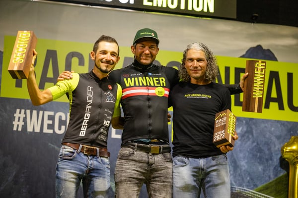Podium des RAA Extrem: Kaider siegt vor Thallinger und Gafner (Copyright: Martin Granadia)