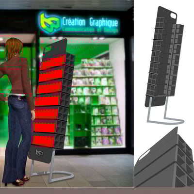 WATHDESIGN conçoit un présentoir boutique modulaire pour coques de téléphone