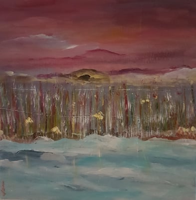 Bild Nr. 57, Format 40/40, Farbenfrohe Winterlandschaft, Preis Fr. 190.00