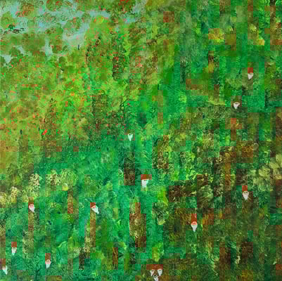 Bild Nr. 385, Format 40/40, Zwergenwald, Preis Fr. 290.00, in Ausstellung Hotel Schweizerhof, Sils-Maria