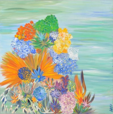 Bild Nr. 126, Format 70/70, Blumen Arrangement, Preis Fr. 580.00