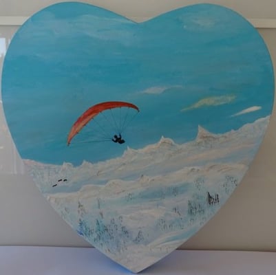 Bild Nr. 302, Format Herz 30/30, Gleitschirm-Ausflug, Preis Fr. 175.00