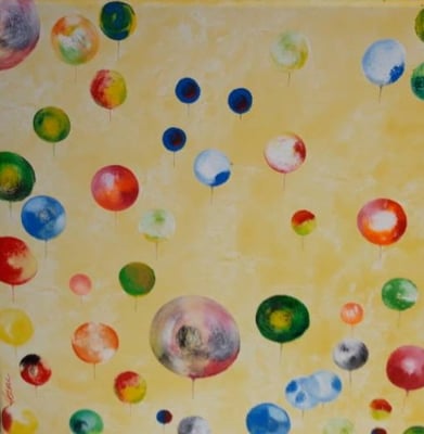 Bild Nr. 334, Format 40/40, Ballon-Invasion, Preis Fr. 290.00, in Ausstellung Hotel Schweizerhof, Sils-Maria