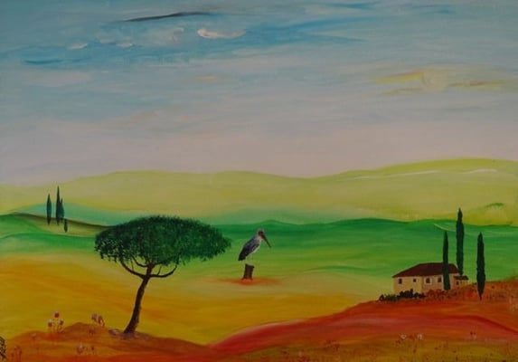 Bild Nr. 264, Format 70.50, Marabu auf Reisen, Fr. 600.00