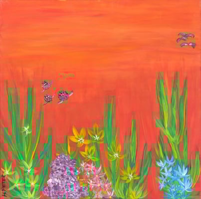 Bild Nr. 133, Format 70/70, Gnömli im Blumenfeld, Preis Fr. 590.00