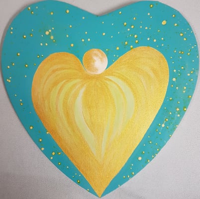 Bild Nr. 320, Format Herz 40/40, Engel im Sternenhimmel, Preis Fr. 290.00