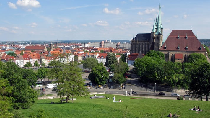 Donnerstag: Blick über Erfurt, Landeshauptstadt von Thüringen