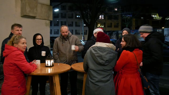 Nach der Christmette.