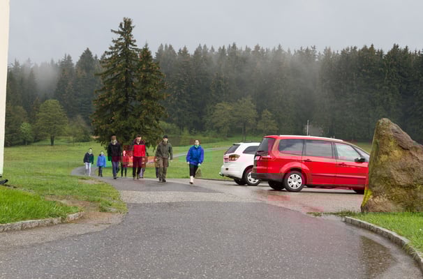 Samstag nachmittags: auf unserer Wanderung zur Giselawarte beginnt es zu regnen 