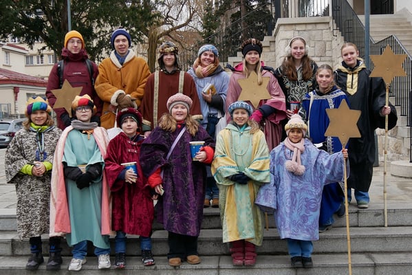 Montag (dritter Tag), Gruppenfoto der 4 Sternsinger Gruppen