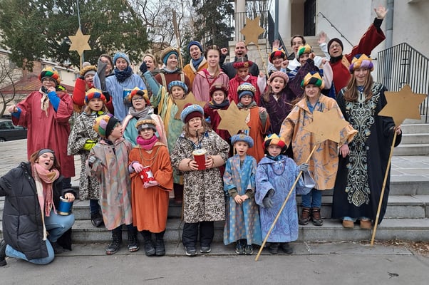Dienstag (vierter Tag), Gruppenfoto der 7 Sternsinger Gruppen