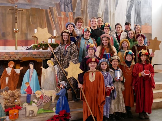 Dritter Tag: Sternsinger Messe, Gruppenfoto.