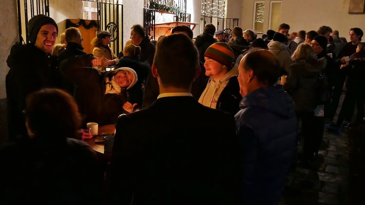 Nach der Christmette.