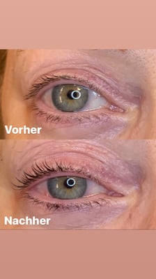 Lashes Lifting, Vergleich "vorher - nachher"