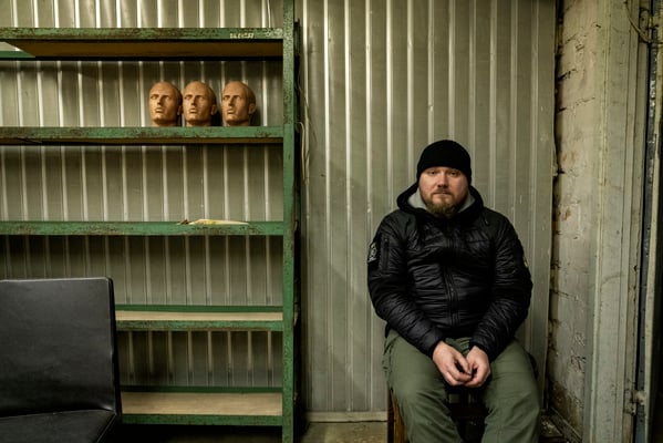 Anton as he protects himself from air attacks by the Russians inside the bunker.