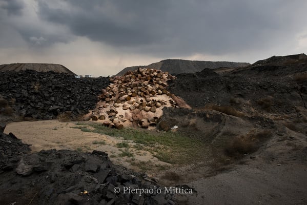 Barrels of toxic waste spilled into the environment