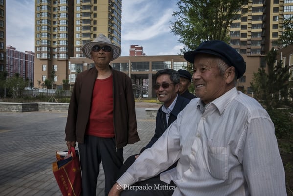 local residents  of the neighborhood used as social housing in the new district of Kangbashi, Ordos