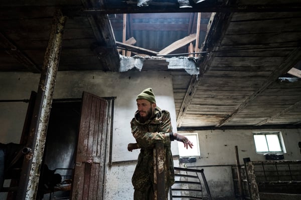 Jimmy having a break in the abandoned pig-shed before leaving for Pripyat.