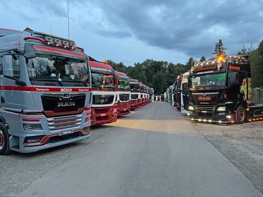 LKWs am Truckertreff Rheinfelden 2025 der Waser AG
