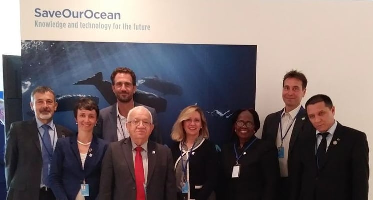 L-R: AK Hornidge, W Ekau, A Awad, A Behnam, A Vassallo, M Yarhere, P Leder, and M Atajanov; (L Hildebrand, not in picture). Photo credit: W. Ekau