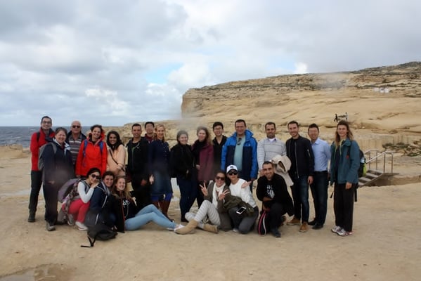 Class of 2017 at the Dwejra coastal protected area in Gozo. Photo credit: F. Trinquand