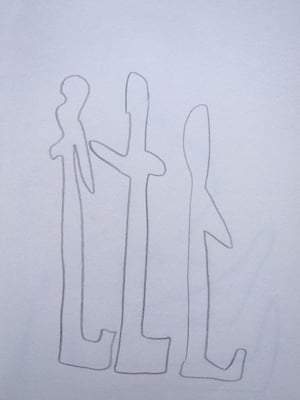Artist: Roger Hose | "Three Men Looking at a Memorial" | 2011 | Paper and Pencil | H:300 x W:200mm | Price: $175.00
