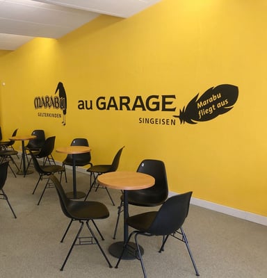 Innenbeschriftung für Marabu au Garage Gelterkinden