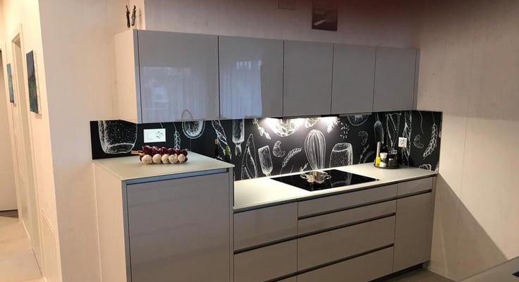 Küchenrückwand Motivdruck "Korn" schwarz - matt