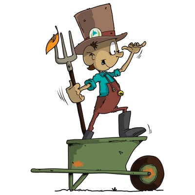 Illustration Lutin dans sa brouette