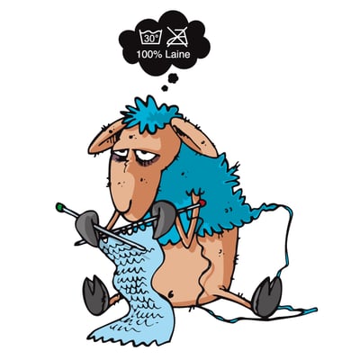 Illustration Mouton qui tricotte