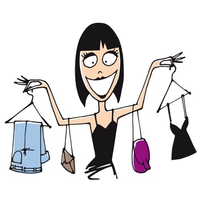 Illustration Fille shopping