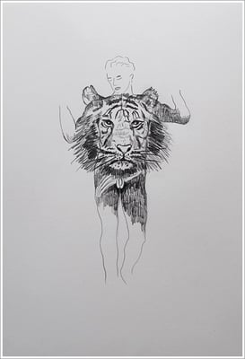 Bleistift auf Papier, 21 cm x 29,7 cm, - 2018 - " Natur "