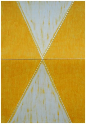 21 cm x 29,7 cm - Neapelgelb / Dunkel - Farbstift auf Papier - 2017/18 - ( " DNA - Farben-Chakren " )