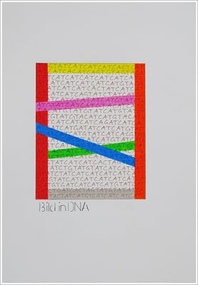 Farbstift, Pigmenttinte-Liner auf Papier, 21 cm x 29,7 cm, - 2021 ( " Bild in DNA gespeichert " )