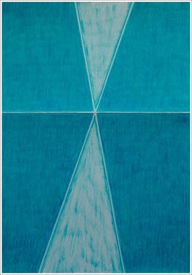 21 cm x 29,7 cm - Kobaltgrün - Farbstift auf Papier - 2017  - ( " DNA - Farben-Chakren " )